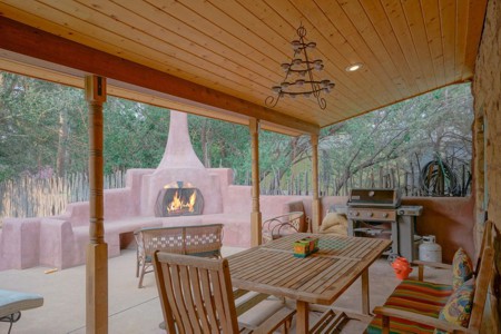 Stone Bungalow with beautiful courtyard and Kiva fireplace for sale in La Veta, Colorado